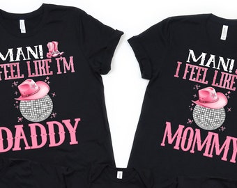 Man I Feel Like Im One, Disco Cowgirl Birthday, Space Cowgirl, Birthday Matching Family, Disco Cowgirl Party