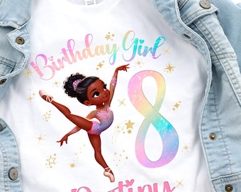 Gymnastic Birthday, Gymnastics Girl Shirt, Black Girl Gymnastic, Gymnast Outfit, Gym Party, Birthday Girl, Tumbling Gymnastic