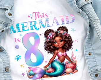 Mermaid Birthday, Mermaid Girl Party, Birthday Girl Mermaid, Matching Birthday Shirts, Custom Mermaid Birthday