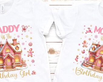 Gingerbread First Birthday Shirt,  Christmas Birthday Shirts, Gingerbread Theme Birthday, Sweet Birthday, Pink Christmas