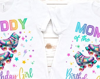 Roller Skate Shirt, Double Digits Shirts, Groovy Birthday Tees, Skating Girl Party, Retro 80's Birthday, Skating Birthday Girl