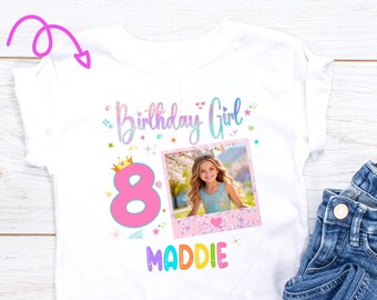 Birthday Girl, Photo Birthday Shirt, 10th Birthday Girl, Double Digits, Custom Birthday Tee, Personalized Birthday Gift, Photo Custom Tee