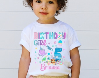 Underwater Birthday Shirts, Under The Sea Party, Aquarium Birthday, Narwhal Party, Ocean Sea Birthday, Sea Birthday girl