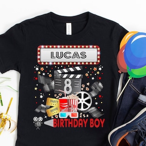Movie Night, Movie Night Party, Birthday Shirt, Movie Birthday Matching, Movie Night Shirts, Birthday Party Shirt, Popcorn Shirt