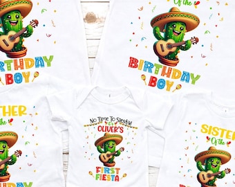 Mexican Birthday, Let's Fiesta, Matching Birthday, My 1st Fiesta, Cinco De Mayo Shirts, Cactus Birthday,  Birthday Boy
