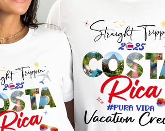Costa Rica Shirts, Straight Trippin, Costa Rica Vacation, Pura Vida, Girls Trip Tshirt, Costa Rica Matching, Costa Rica Birthday