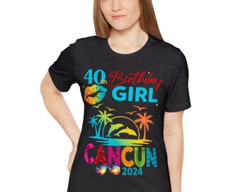 Camisetas de Cancún, cumpleaños de Cancún, fiesta de cumpleaños número 30,  camiseta de cumpleaños de México, viaje de chicas a Cancún, fiesta mexicana