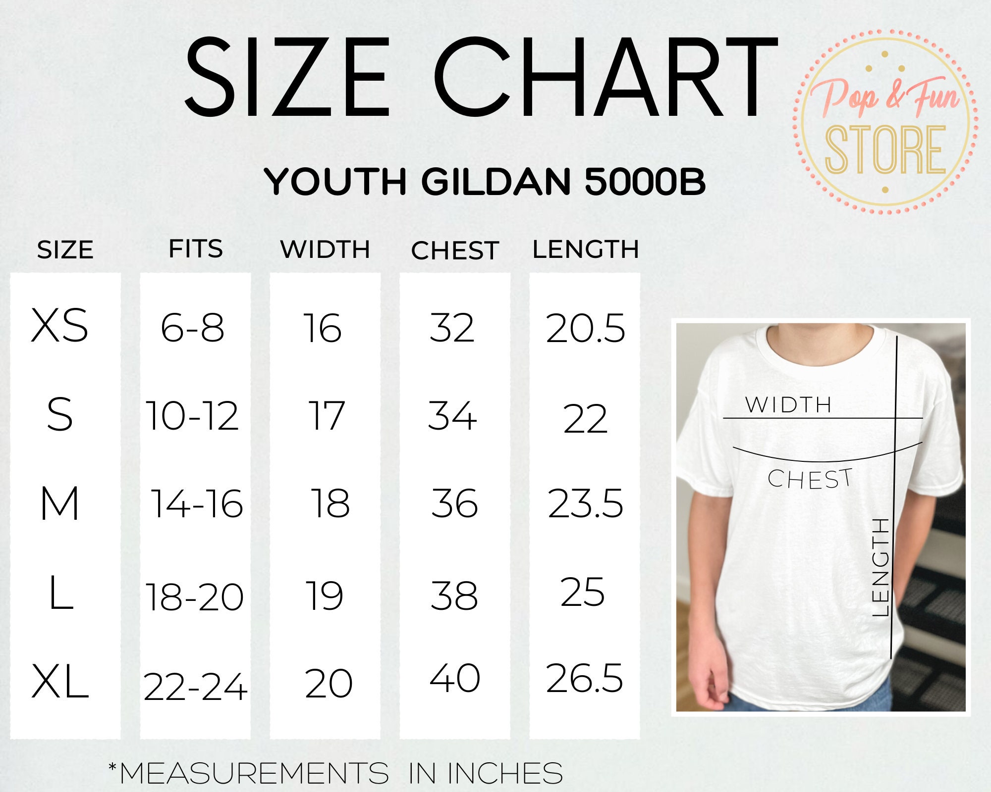 LTA Youth size guide