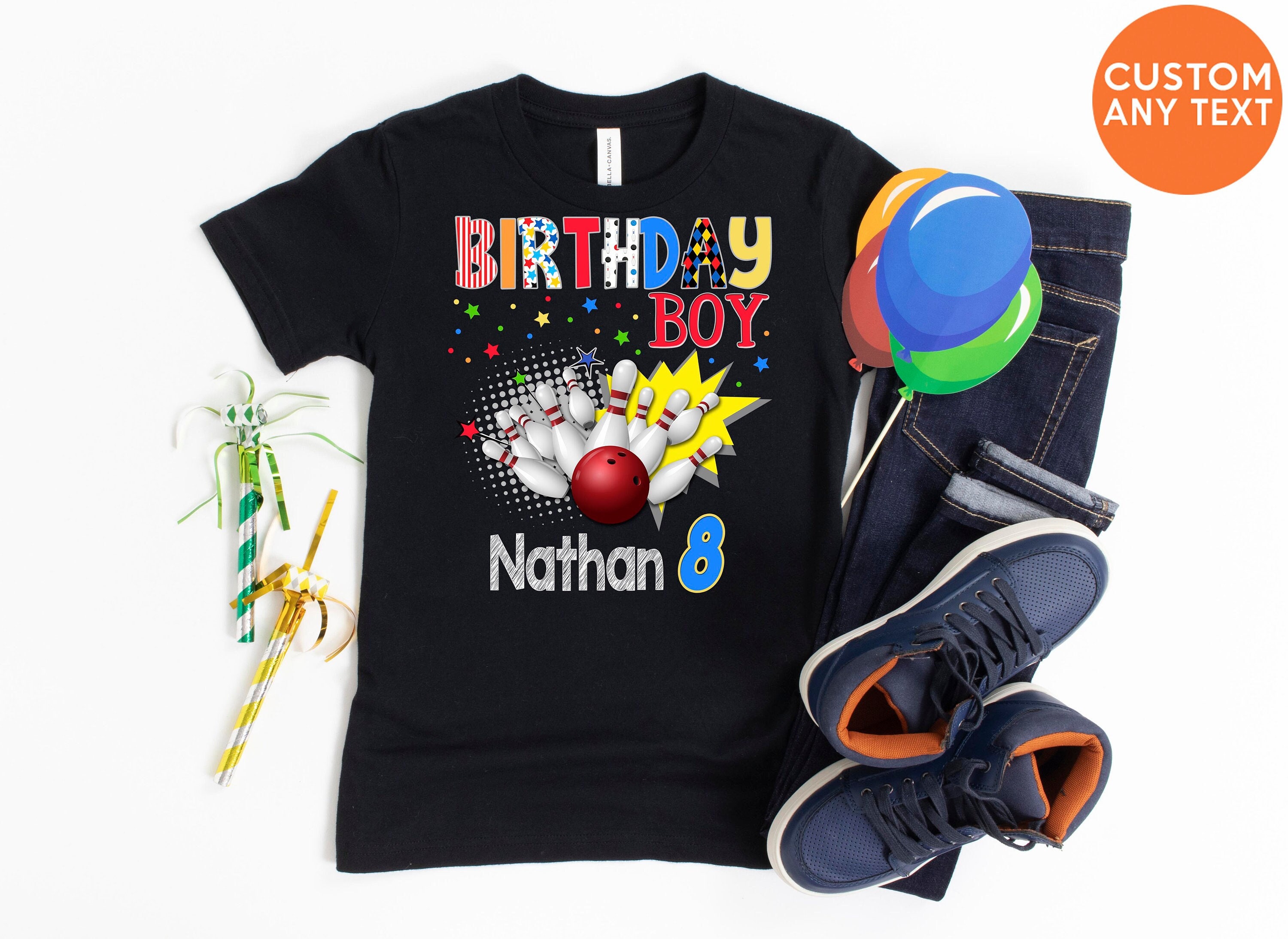 Bowling Birthday Bowling Boy Shirt Custom Bowling Party -  Sweden