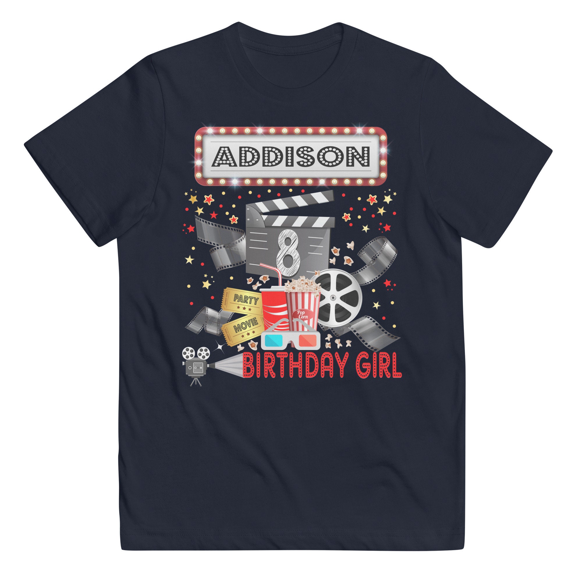 Movie Night Movie Night Party Birthday Shirt Movie Birthday Etsy