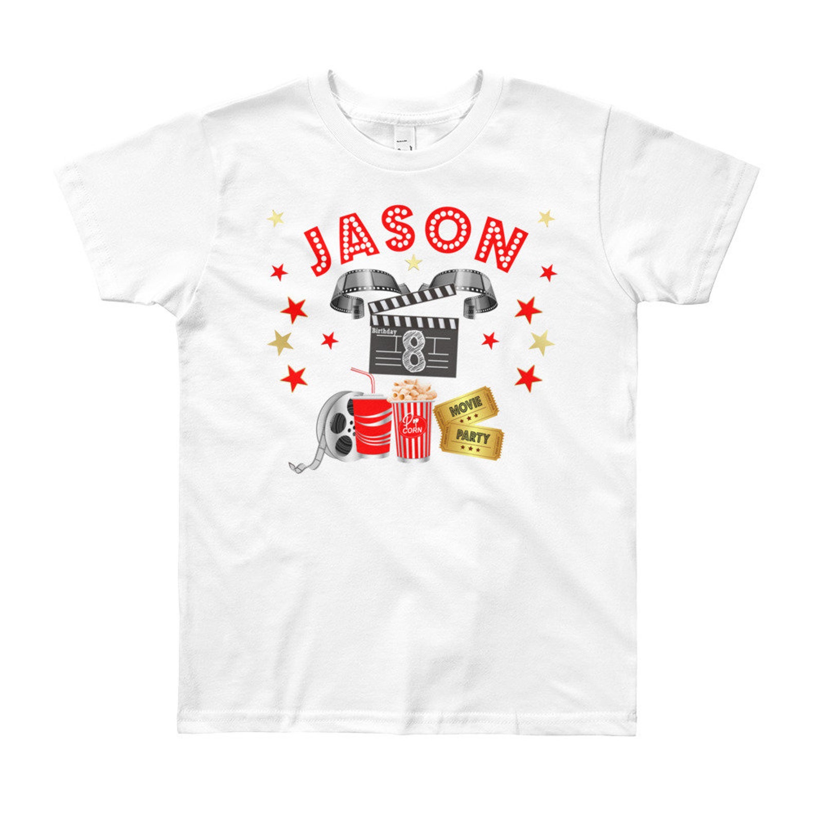 Movie Night Movie Night Party Birthday Shirt Movie Birthday Etsy