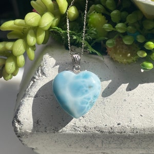 AAAAA+ Natural Blue Larimar heart pendant, LAR024