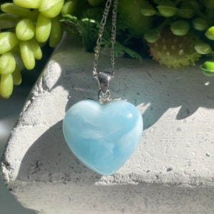 AAAAA+ Natural Blue Larimar heart pendant, LAR026
