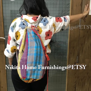50Pc Kantha Bag Vintage Kantha Backpack Bag Handmade Cotton Luggage Travel Bag Floral Cotton Handbag Shoulder Bag Vintage Bag Kantha Bag
