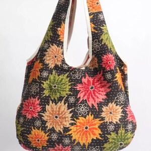 10Pc Wholesale Vintage Kantha Tote Bag: Floral Handstitched Hobo Bag