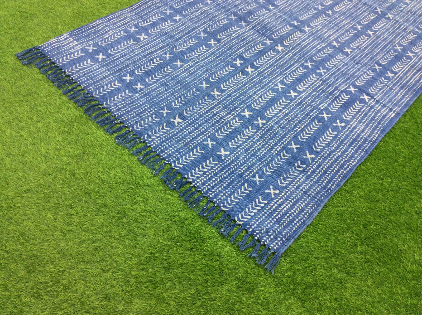 Area Rug Floor Rug Carpet Rug 9x12.ft Indigo Blue Rug Dari Rug Etsy