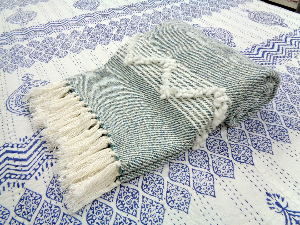 Handmade Throw Indian Cotton Throw Bohemian Blanket Throw Gift Etsy
