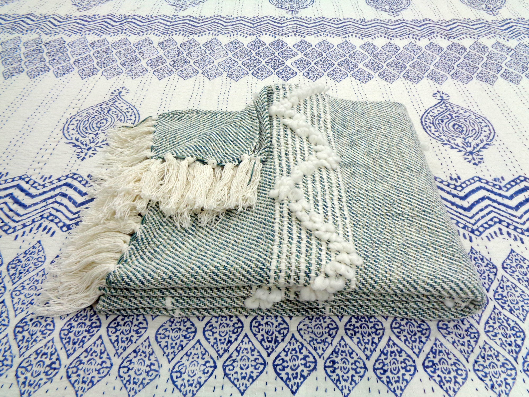 Handmade Throw Indian Cotton Throw Bohemian Blanket Throw Gift Etsy
