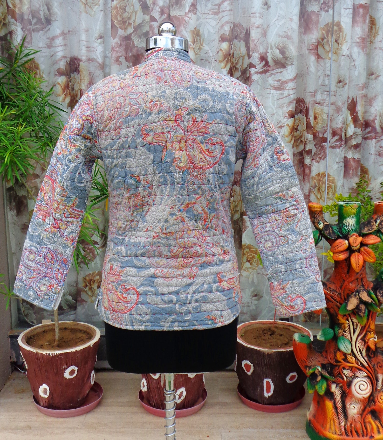Women Kantha Quilted Jacket Reversible Coat Jacket Handmade Etsy