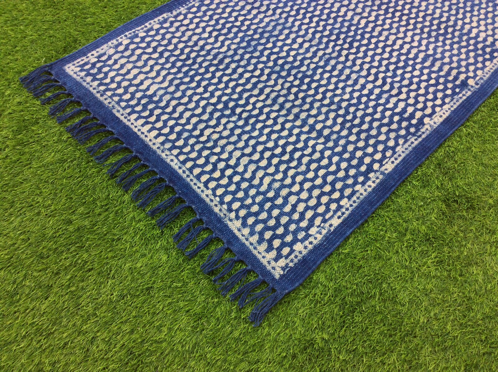 2x3 ft Vintage Indigo Blue Rug Dari Cotton Handmade Woven Carpet Area Floor Rug 2x3 ft Vintage Indigo Blue Rug Dari Cotton Handmade Woven Carpet Area Floor Rug