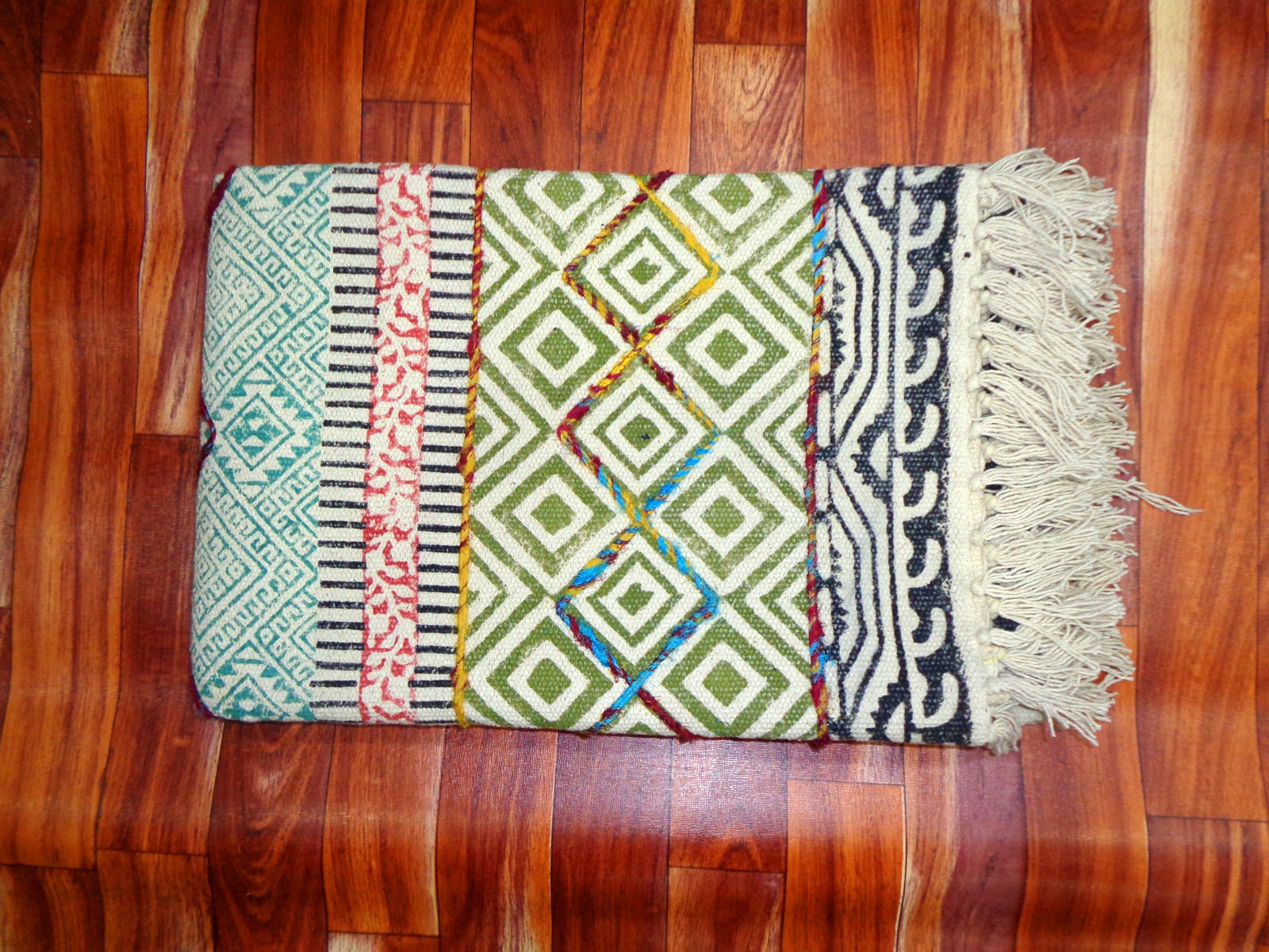 2x3.ft Embroidered Rug Area Rug Floor Handmade Cotton Bohemian Etsy