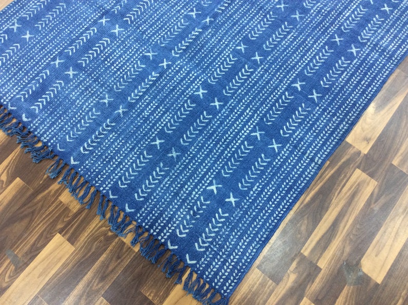 4x6.ft Indigo Blue Rug Area Rug Floor Rug Handmade Cotton Etsy