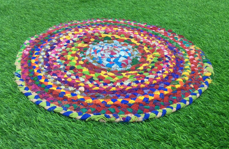 Hand Geflochtene Boho Jute Area Rug 1 5x1 5 Fusse Runde Rug Etsy