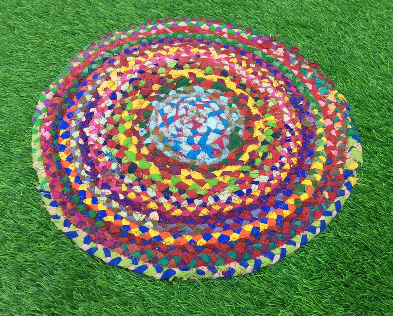 Hand Geflochtene Boho Jute Area Rug 1 5x1 5 Fusse Runde Rug Etsy
