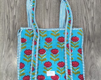 25Pc Cotton Quilted Tote Bag Handmade Floral Shoulder Bag Handbag Assorted Design Shopping Bag Handmade Carry Bag Zip Closure 12x12"