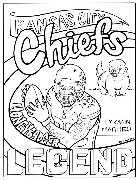 Kansas City Chiefs Tyrann Mathieu Color Page Etsy