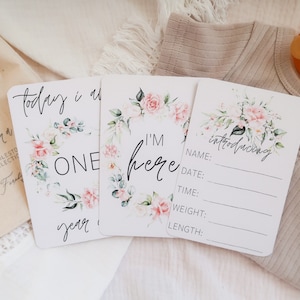 Baby Milestone Cards | Photo Cards | Milestones | Milestone Cards | Floral Milestone Cards | 30 cards