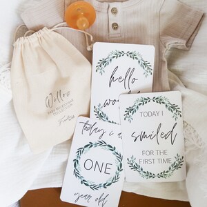 Baby Milestone Cards | Photo Cards | Milestones | Milestone Cards | Leaf | Unisex | 30 cards