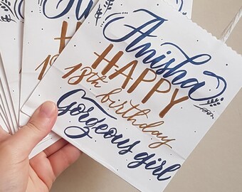 Personalised Birthday Gift Bag, Custom Party Bag, Custom Birthday Gift Bag, Happy Birthday Party Favours Bag, Gift Bags, Special Party