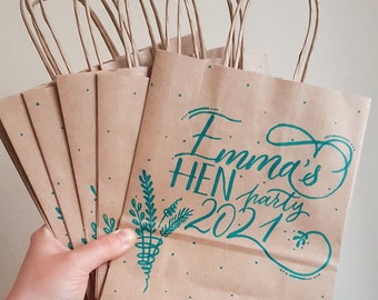 Custom Wedding Bag | Personalised Hand Lettered Bag | Bridesmaid Groomsmen Gift Bag | Party Favour Bag