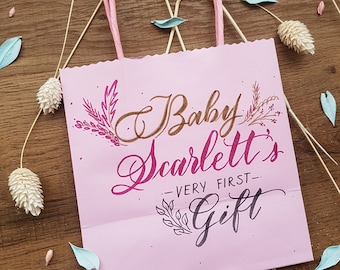 Personalised Baby Shower Gift Bag, Custom Gift Bag, Gender Reveal Party Bag, Kids Favours Bags, Baby Christening Gift Bags