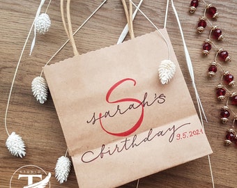 Personalised Name Paper Bag, Wedding Gift and Favours, Monogram Bag, Initial Gift Bag, Custom Name Bag, Bridesmaid Bag, Name Initial Bag