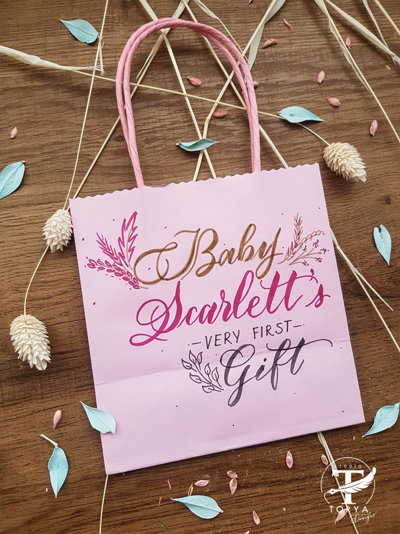 Personalised Baby Shower Gift Bag Custom Gift Bag Gender Etsy UK