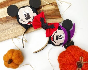 Halloween Mickey & Minnie Vampire/Witch Mouse Ears
