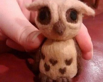 Needle felted owl