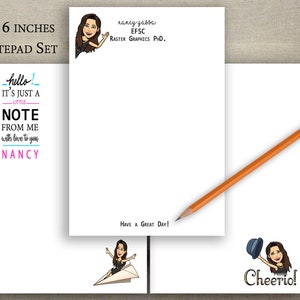 Bitmoji Notepad. Avatar Stationery Set. Name and Bitmoji. Personalized Notes. Digital download. Teacher Gift . Teacher Name Notepads.