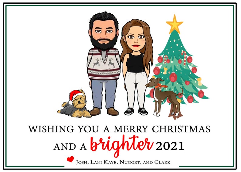 Bitmoji Christmas Cards. Bitmoji Cards. Family Christmas Etsy