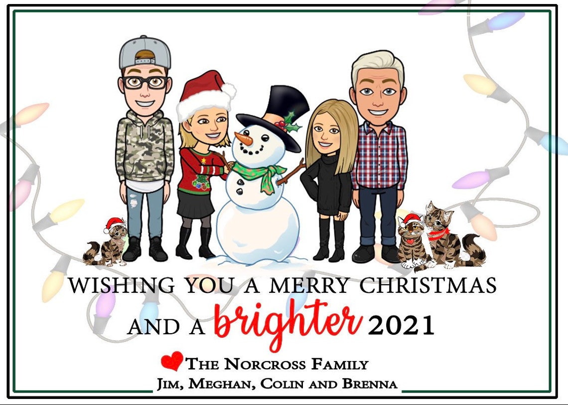Personalized Bitmoji Card. Happy Holidays. All Around the Etsy