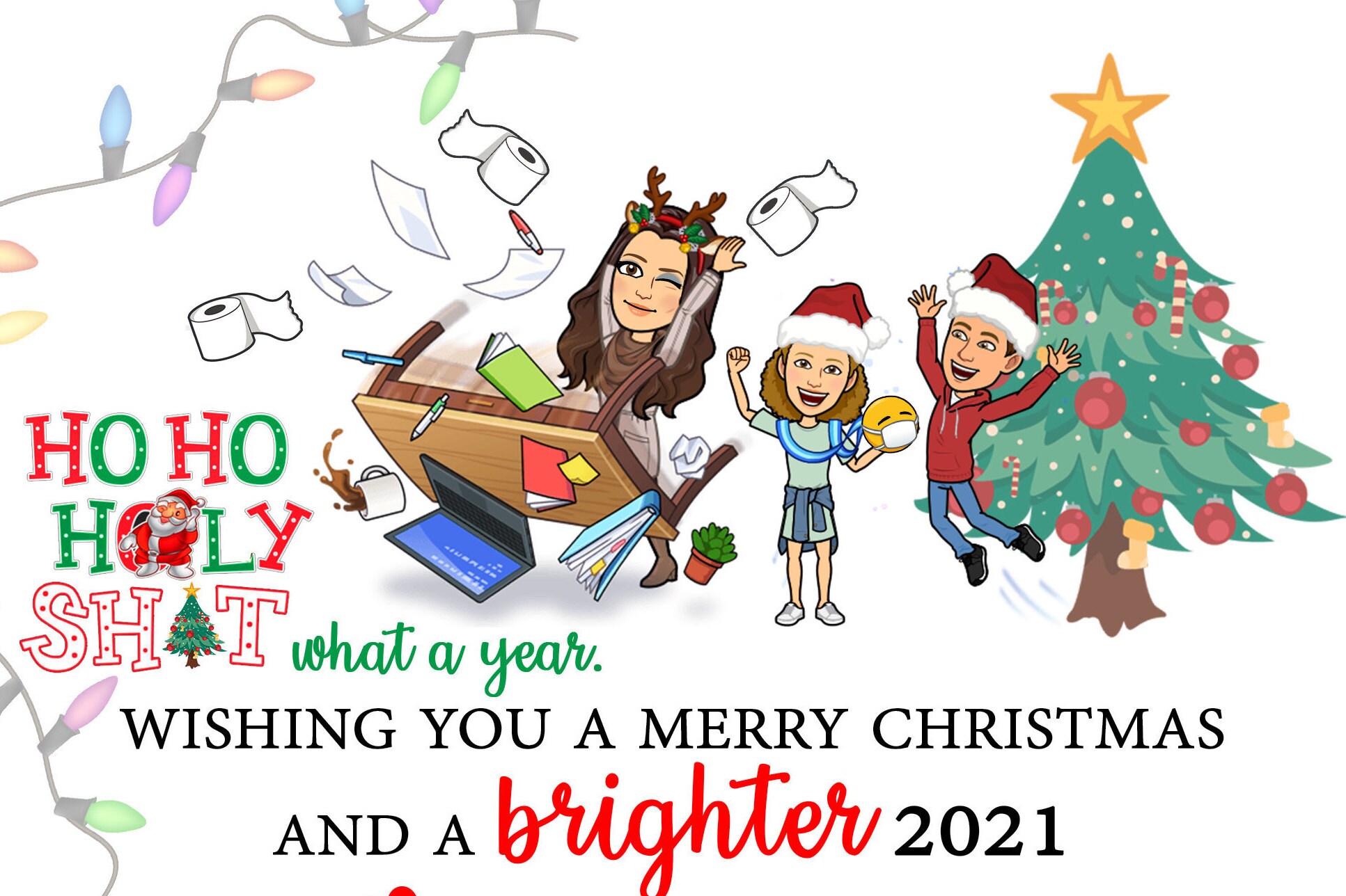 Personalized Bitmoji Card. Happy Holidays. All Around the Etsy