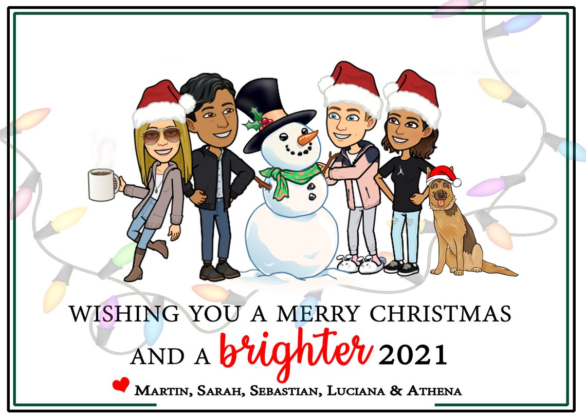 Bitmoji Christmas Cards. Bitmoji Cards. Family Christmas Etsy