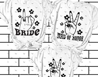 Bride/Bridesmaid/Maid of Honor Png , Bachelorette Party Png, PNG Digital Design Bundle, Bachelorette Party - Hippie Bride and Bridesmaid