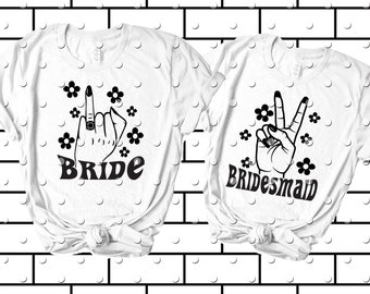 Bride/Bridesmaid Png , Bachelorette Party Png, PNG Digital Design Bundle, Bachelorette Party Shirt Cut Files - Hippie Bride and Bridesmaid