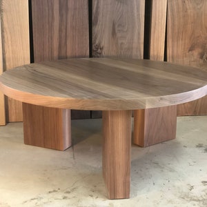 THE OG 40 White Oak Modern Round 3 leg Coffee Table image 10