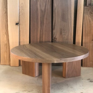 THE OG 40 White Oak Modern Round 3 leg Coffee Table image 9