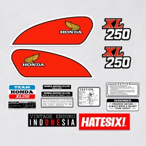 Sticker Decal Vintage Bike XL250 Enduro Vintage Side Cover Fuel Gas Tank (Free shiping)