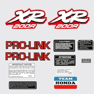 Sticker Decal Vintage Bike BAJA XR 200 R Side Cover Fuel Gas Tank Complete (Free shipping)